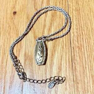 Carolina Herrera Two-Toned Leaf Pendant Necklace, signed